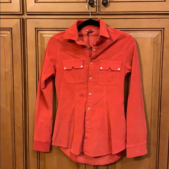 Tops - David Kahn corduroy rust colored snap shirt